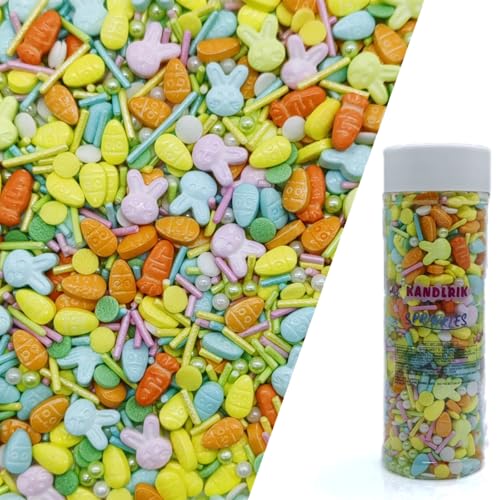 Easter Sprinkles Rabbit & Carrot & Eggs Cake Decorations Topper Edible Themed Sprinkles for Cake (4.58 Ounce)
