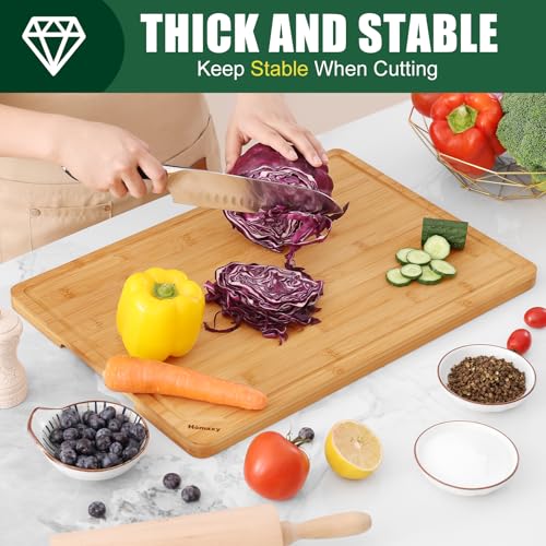 2XL Organic Bamboo Cutting Boards for Kitchen