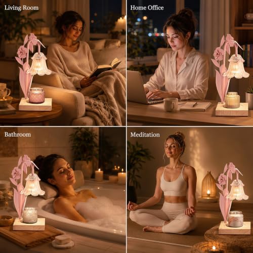 Flower Candle Warmer Lamp with Timer