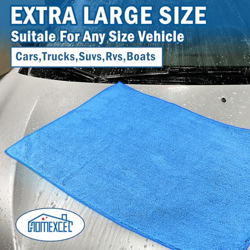 Professional Large Microfiber Car Drying Towels 4 Pack (4 Count)