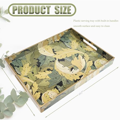 Plastic Serving Tray with Handles for Coffee Table