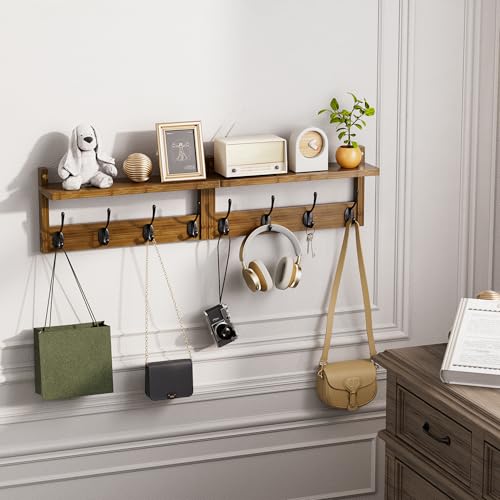 Coat Rack with Shelf Wall Mount (2 Count)