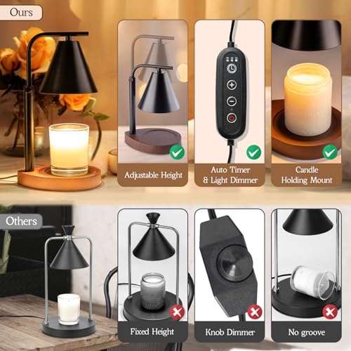 Black Candle Warmer Lamp with Timer