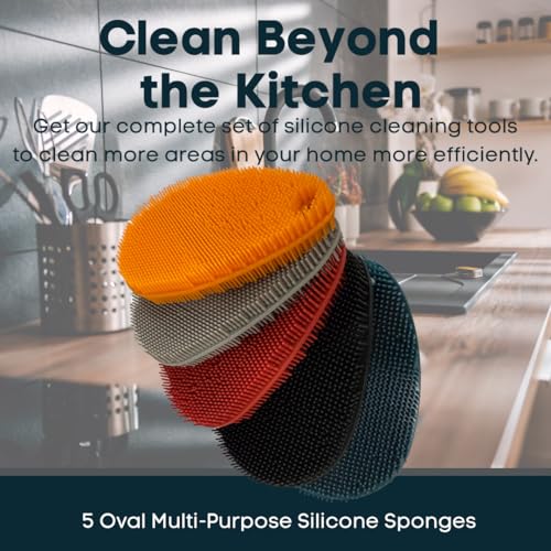 Silicone Sponge Dish Scrubber (5 Count)
