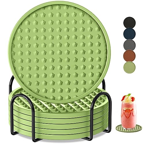 Coasters for Drinks 6 Pack Drinking Coaster with Holder