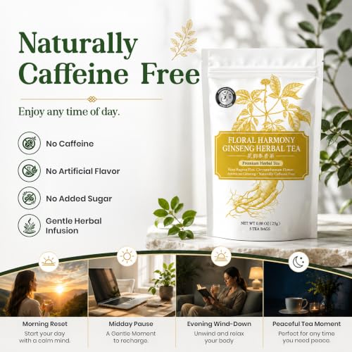 Calm Focus & Natural Vitality Traditional Chinese Herbal Tea for Modern Wellness (5 Count)