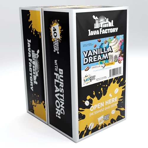 Coffee Pods Vanilla Flavored Coffee Compatible with K Cup Brewers Including 2.0 (40 Count)