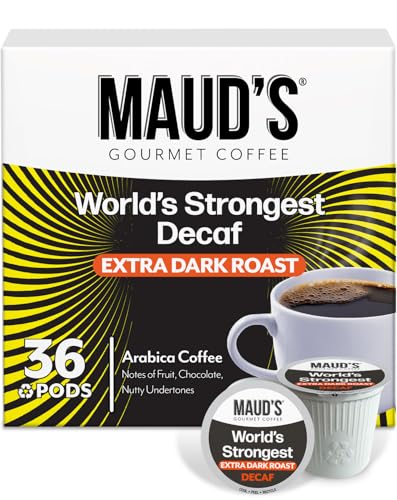 Maud’s World's Strongest Decaf Dark Roast Coffee Pods (36 Count)