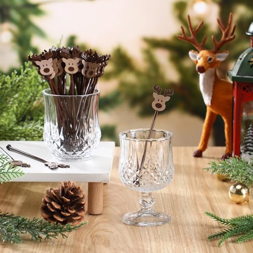 30 Pcs Christmas Drink Stirrers Reindeer Stir Sticks (30 Count)