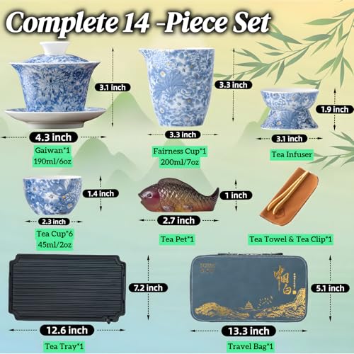 14 Piece Portable Gongfu Set (10 Count)