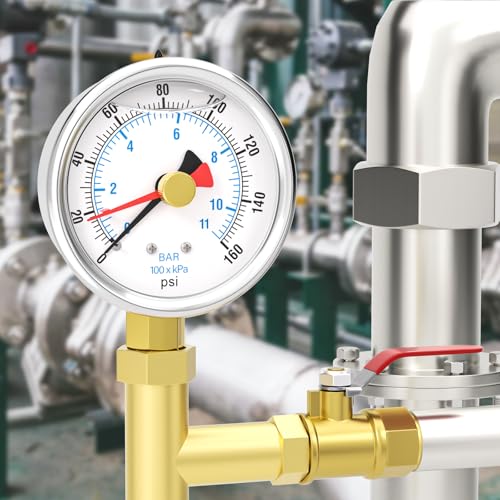 0 160PSI Stainless Steel with Reset Pointer Liquid Filled Pressure Gauge