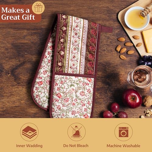 Double Oven Mitts 100% Cotton Double Oven Glove