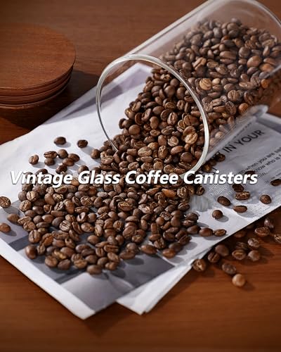 27oz Coffee Canister with Scoop and Wooden Lids