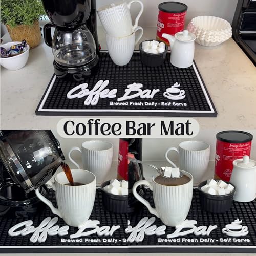 Brewed Fresh Daily Silicone Coffee Bar Mat 18x12 in