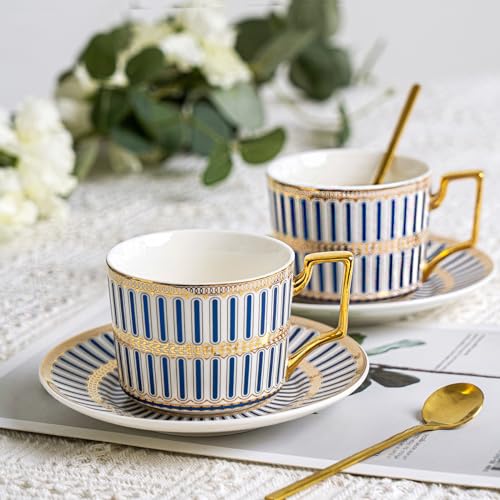 Bone China Cups & Saucers Set of 2 (2 Count)