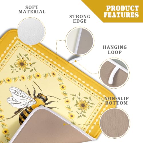 Sunflower Bee Dish Drying Mat