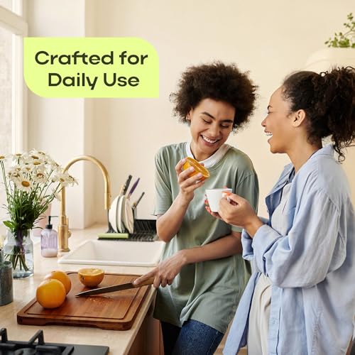 Wooden Cutting Boards for Kitchen Meal Prep & Serving (4 Count)