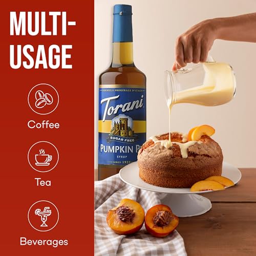 Syrup Pump Dispenser + Torani® Sugar Free Pumpkin Pie Syrup (25.4 Fl Oz)