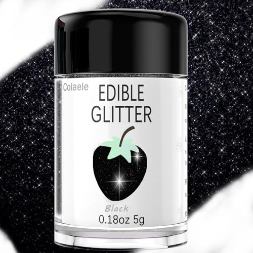 Black Edible Glimmer Powder Glitter