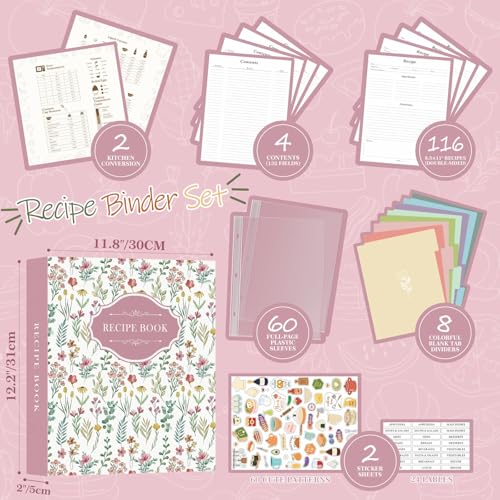 Recipe Binder 8.5x11 3 Ring Kit