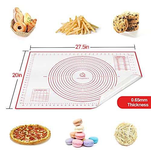 Silicone Pastry Baking Mat with Measurements Extra a Brush and a Dough Scraper