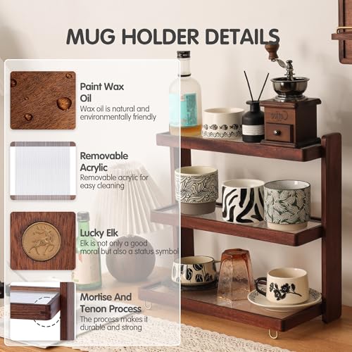 Coffee Mug Holder Wooden Cup Rack