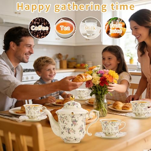 Country Roses Porcelain Tea Set