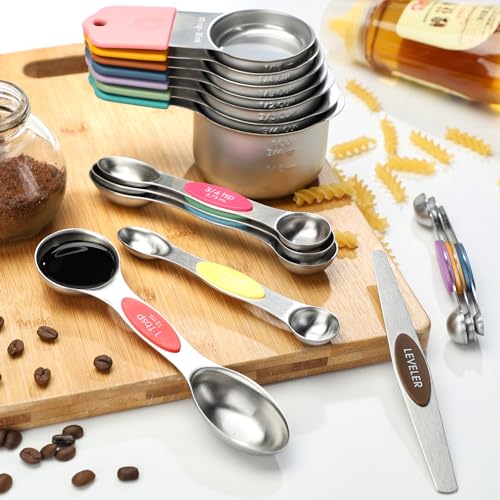 Magnetic Measuring Cups Set Stainless Steel Stackable Nesting Measuring Cup