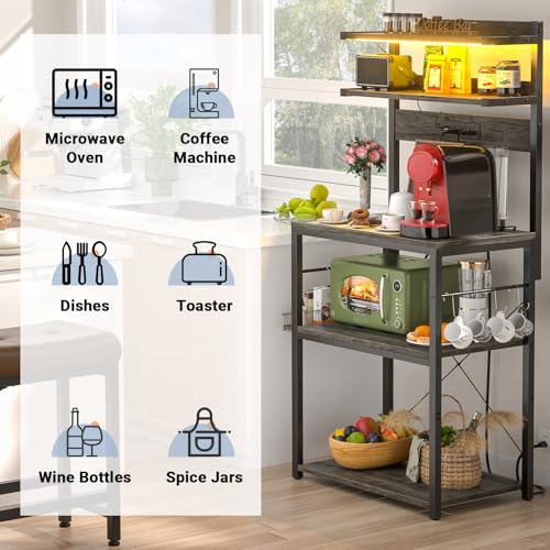 Bakers Rack with Power Outlet & RGB LED