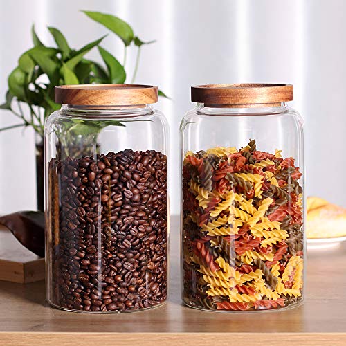 Large Glass Jar with Airtight Lid Set of 2 93 FL OZ