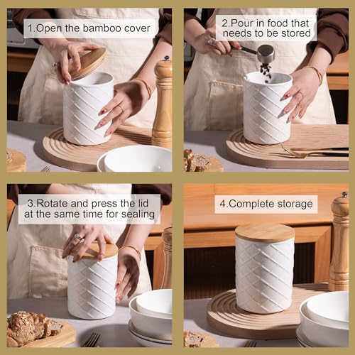 Sweejar Ceramic Canisters Sets for Kitchen Countertop