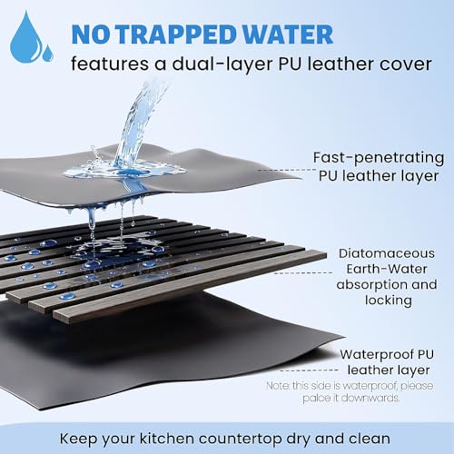 Large Stone Dish Drying Mat for Kitchen Counter