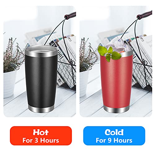20oz Tumbler with Lid and Straw Stainless Steel Tumbler Cup Bulk Vacuum Insulated Double Wall Travel Coffee Mug Powder Coated Coffee Cup (6 Count)