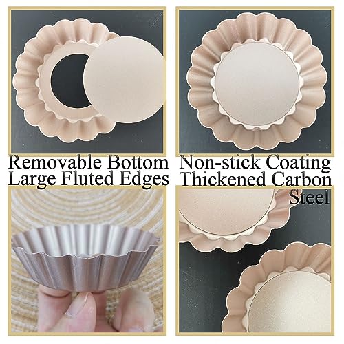 Mini Tart Pans Removable Bottom 3 Inch (12 Count)
