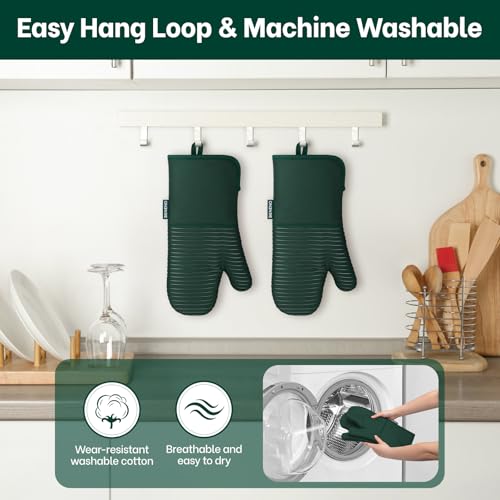 Heat Resistant 500°F Kitchen Oven Mitts 2 (2 Count)