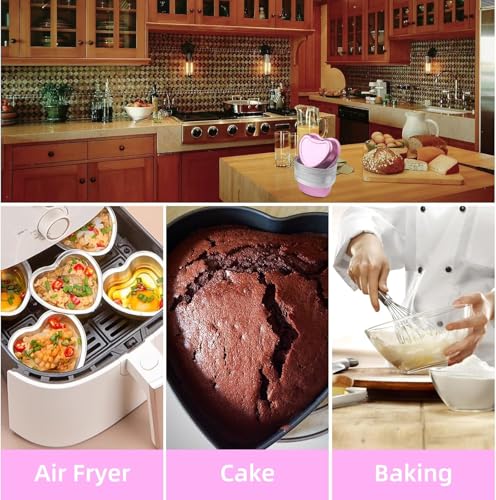 Mini Heart Shaped Cake Pans 3.5oz Aluminum Foil Heart Cake Pan with Lids