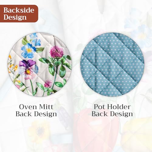 100% Cotton Oven Mitt & Pot Holder Set