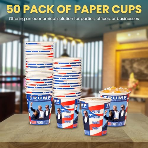 Trump Design Disposable Paper Coffee Cups (50 Count)