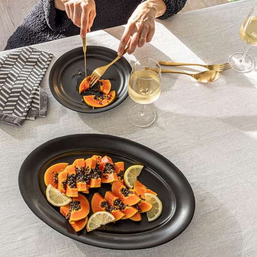 over&back Rim Stoneware Serving Platter