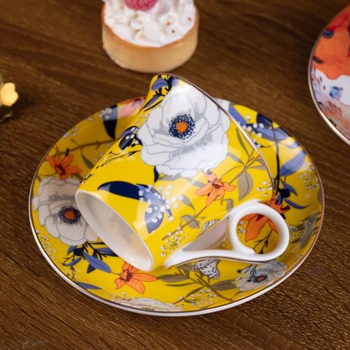 Tea Cups and Saucers Set of 2 (2 Count)