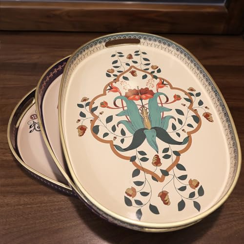 Oval Plastic Serving Tray with Handles