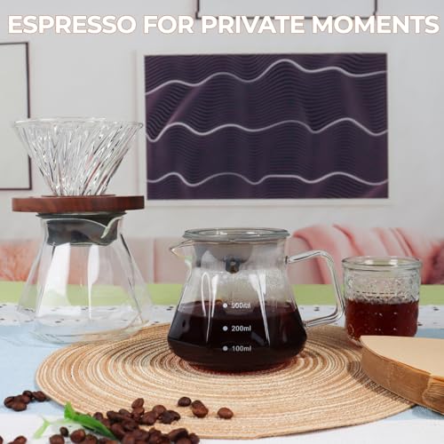Pour Over Coffee Maker 400ml Borosilicate Glass Drip