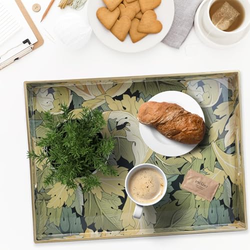 Plastic Serving Tray with Handles for Coffee Table
