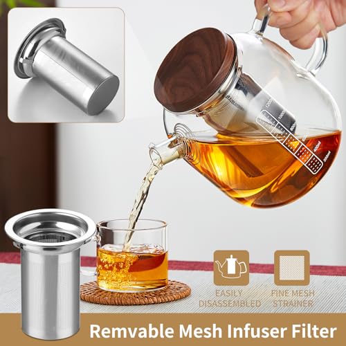 Glass Teapot With Stainless Steel Infuser 1200ml