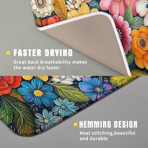 Boho Flower Dish Drying Mat