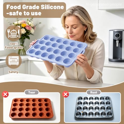 Blue Mini Silicone Cupcake Pan (2 Count)