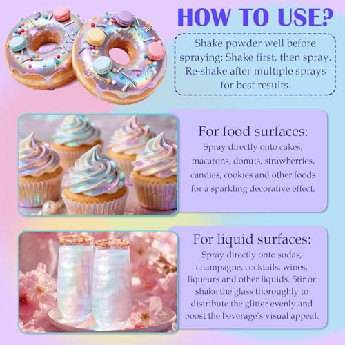 Iridescent Rainbow Edible Glitter Spray