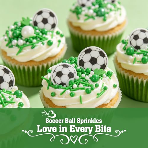 Soccer Ball Sprinkles 130g (4.58 Ounce)