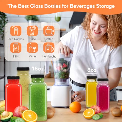 16oz Glass Juice Bottles 3 (3 Count)