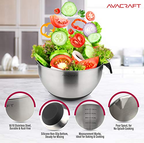 18 10 Stainless Steel Mixing Bowl Set with Lids